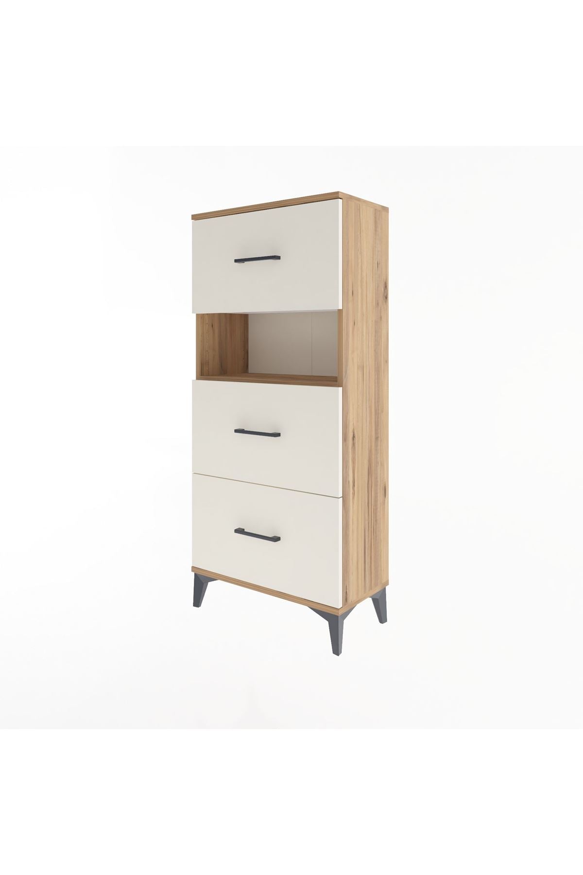 Arges Dolap Tek Raflı 3 Çekmeceli 60x30x134 - S17M106V7A