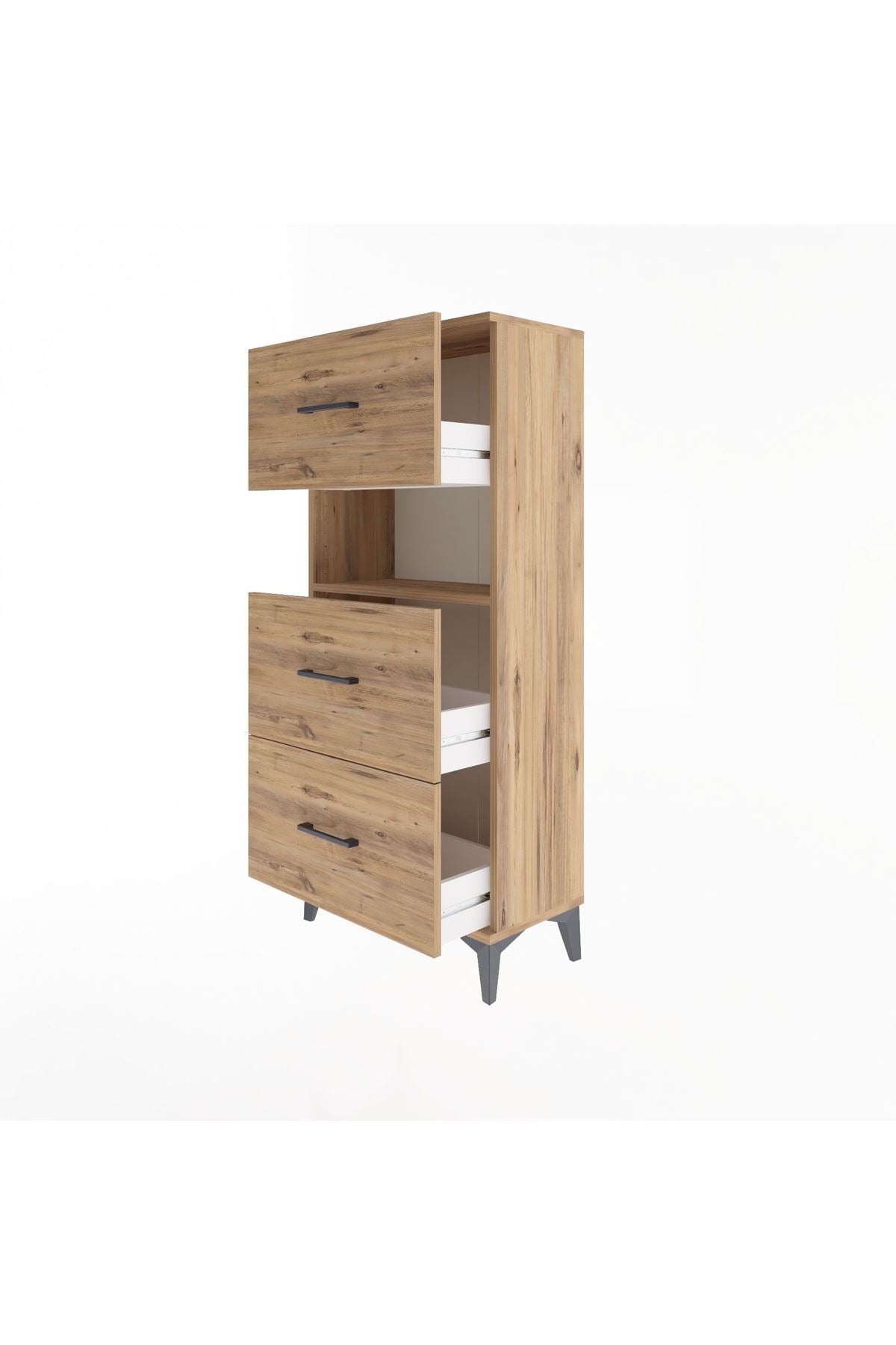 Arges Dolap Tek Raflı 3 Çekmeceli 60x30x134 - S17M106V9A