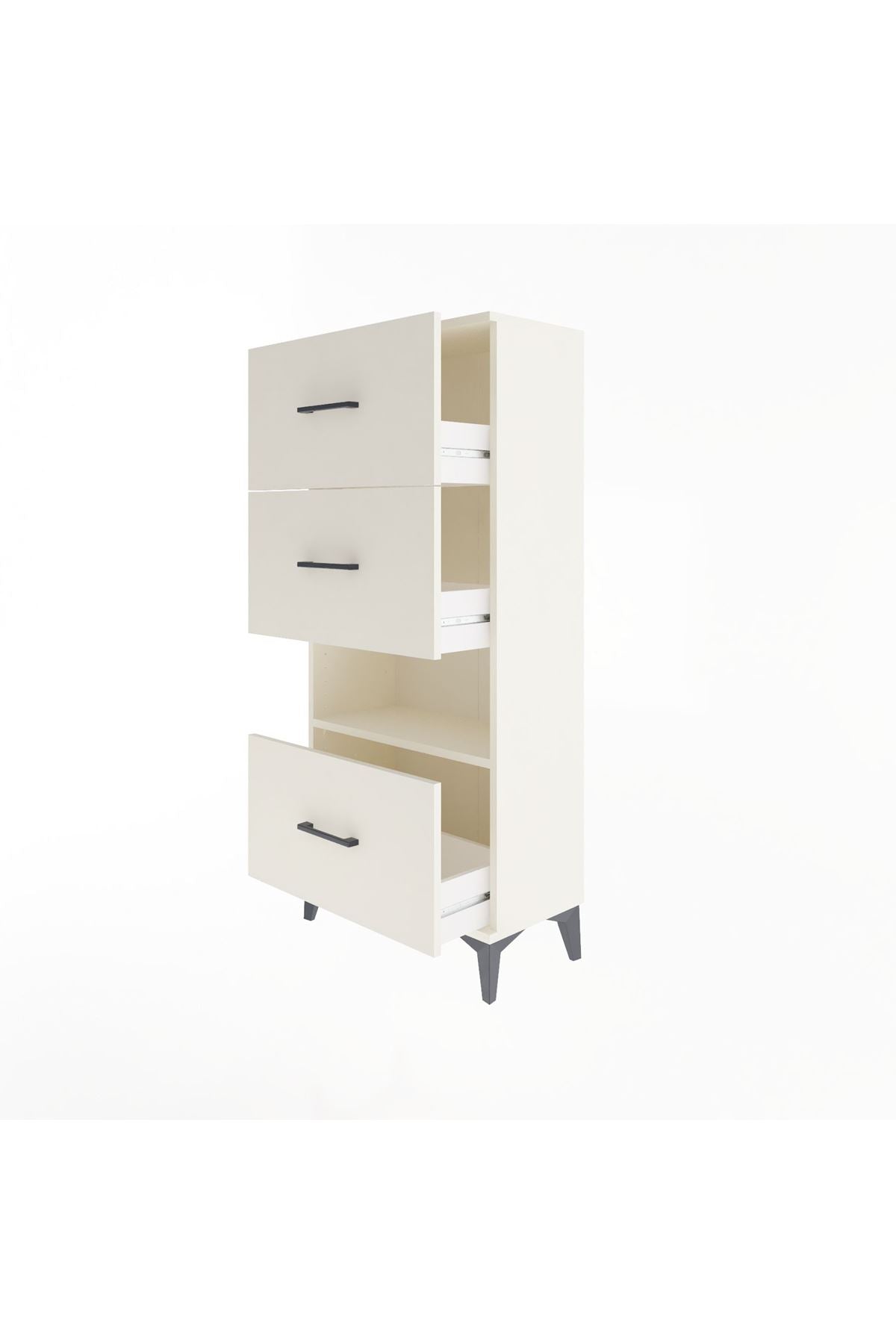 Arges Dolap Tek Raflı 3 Çekmeceli 60x30x134 - S17M107V1A