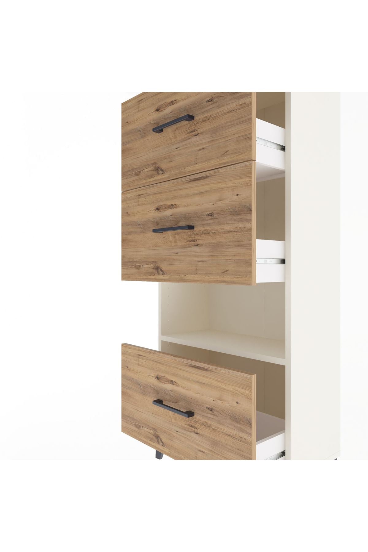 Arges Dolap Tek Raflı 3 Çekmeceli 60x30x134 - S17M107V3A