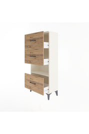 Arges Dolap Tek Raflı 3 Çekmeceli 60x30x134 - S17M107V3A