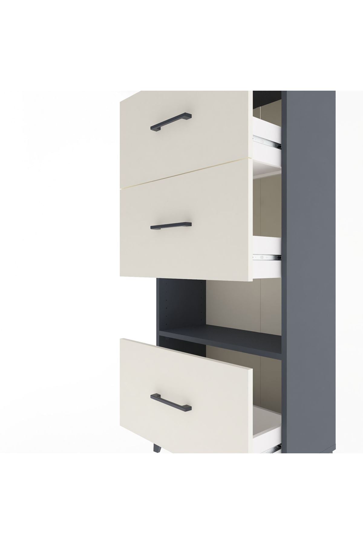 Arges Dolap Tek Raflı 3 Çekmeceli 60x30x134 - S17M107V4A