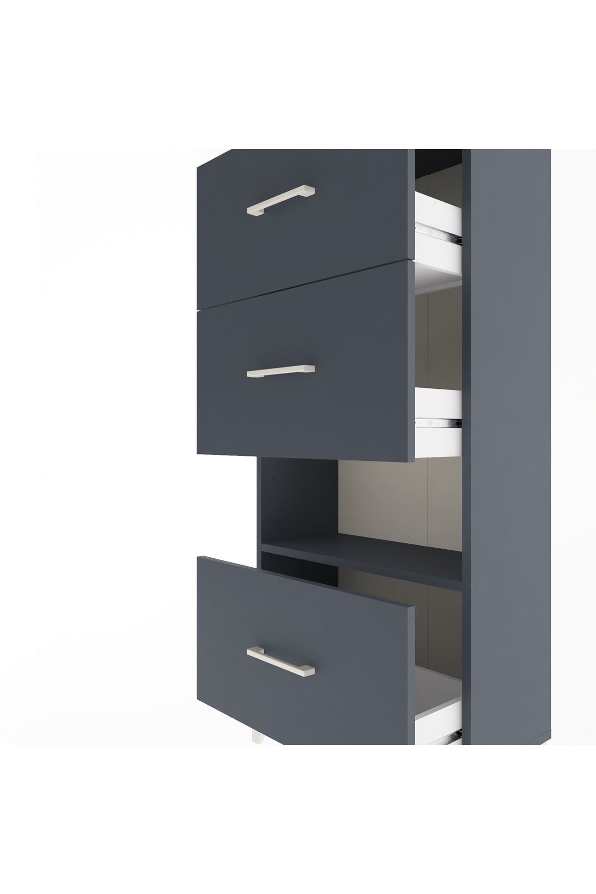 Arges Dolap Tek Raflı 3 Çekmeceli 60x30x134 - S17M107V5A