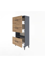 Arges Dolap Tek Raflı 3 Çekmeceli 60x30x134 - S17M107V6A