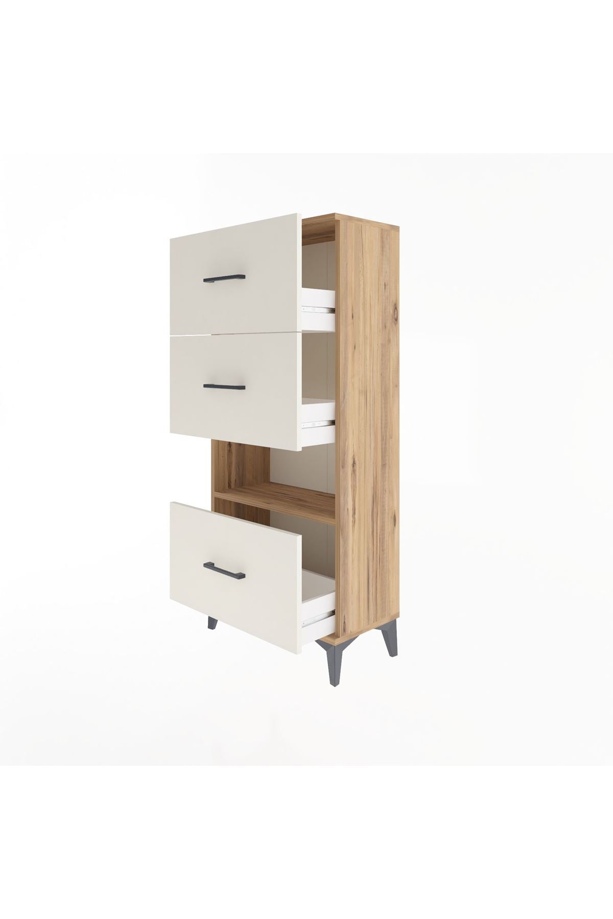 Arges Dolap Tek Raflı 3 Çekmeceli 60x30x134 - S17M107V7A