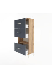 Arges Dolap Tek Raflı 3 Çekmeceli 60x30x134 - S17M107V8A