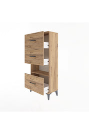 Arges Dolap Tek Raflı 3 Çekmeceli 60x30x134 - S17M107V9A