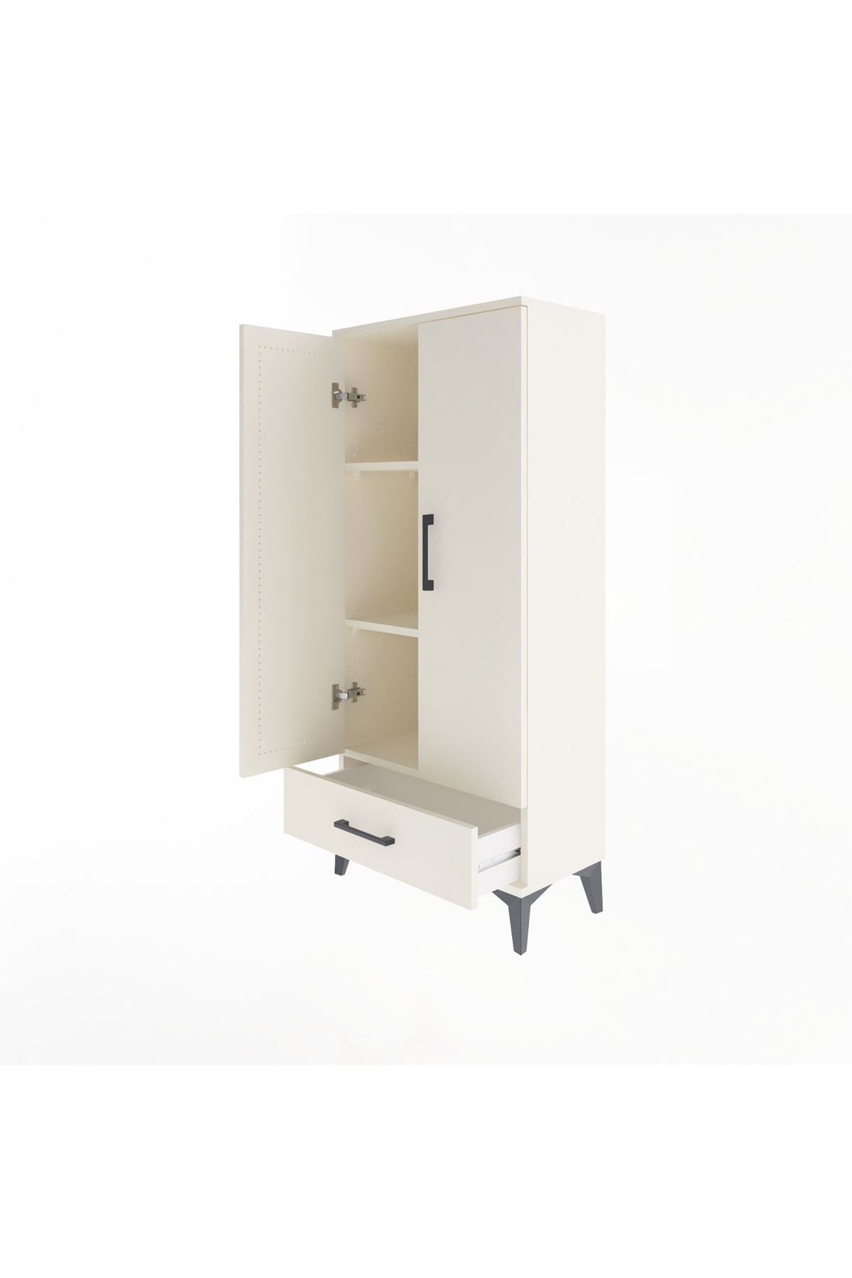 Arges Dolap 3 Raflı Tek Çekmeceli 2 Kapaklı 60x30x134 - S17M109V1A