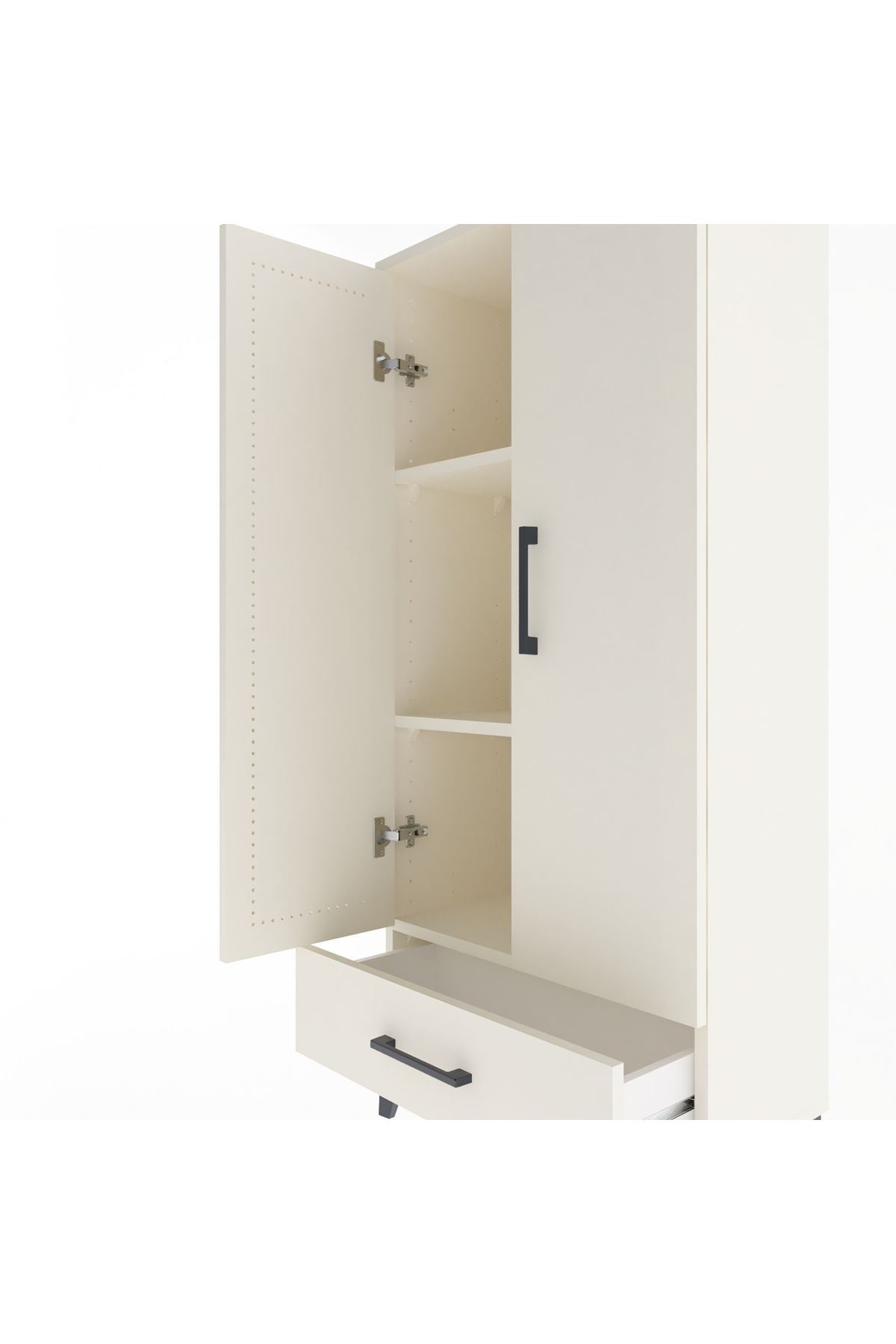Arges Dolap 3 Raflı Tek Çekmeceli 2 Kapaklı 60x30x134 - S17M109V1A