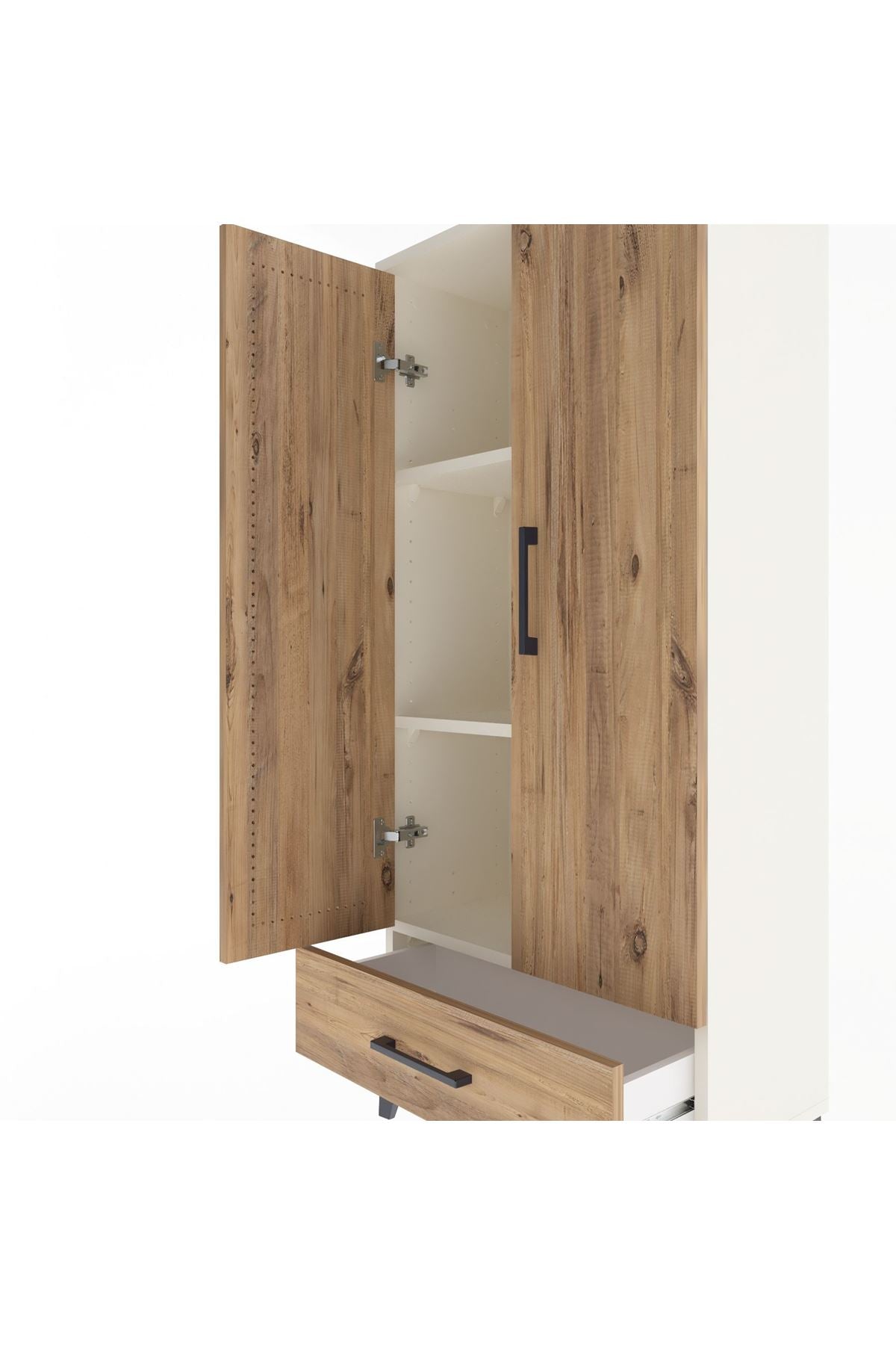 Arges Dolap 3 Raflı Tek Çekmeceli 2 Kapaklı 60x30x134 - S17M109V3A