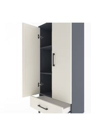 Arges Dolap 3 Raflı Tek Çekmeceli 2 Kapaklı 60x30x134 - S17M109V4A