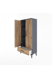 Arges Dolap 3 Raflı Tek Çekmeceli 2 Kapaklı 60x30x134 - S17M109V6A