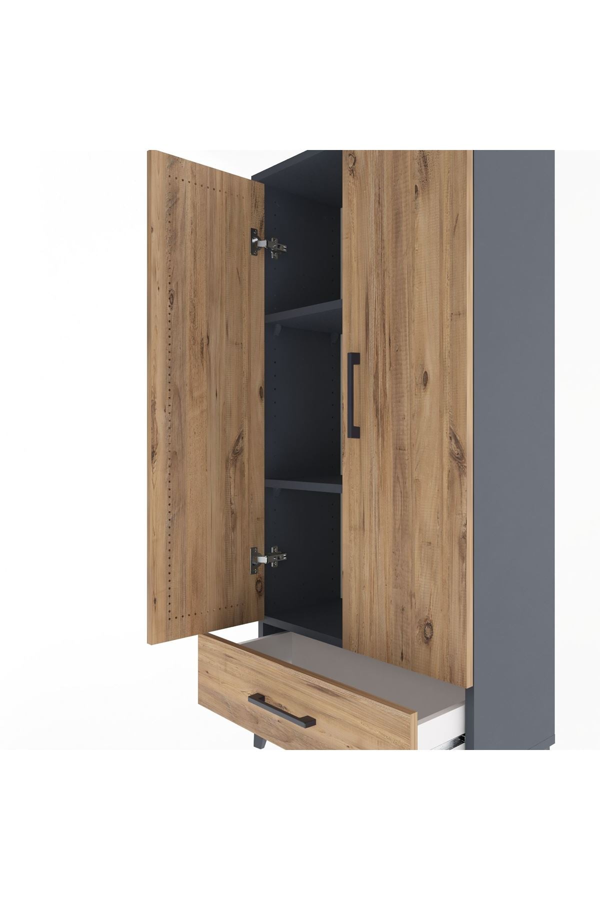 Arges Dolap 3 Raflı Tek Çekmeceli 2 Kapaklı 60x30x134 - S17M109V6A