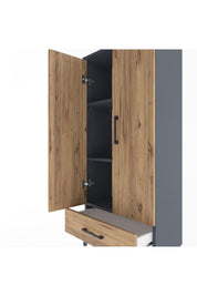 Arges Dolap 3 Raflı Tek Çekmeceli 2 Kapaklı 60x30x134 - S17M109V6A