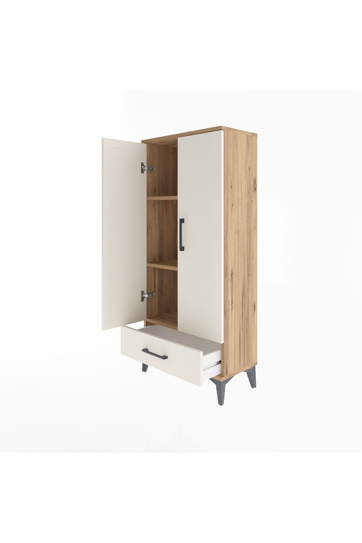 Arges Dolap 3 Raflı Tek Çekmeceli 2 Kapaklı 60x30x134 - S17M109V7A