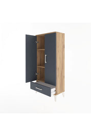 Arges Dolap 3 Raflı Tek Çekmeceli 2 Kapaklı 60x30x134 - S17M109V8A