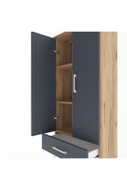 Arges Dolap 3 Raflı Tek Çekmeceli 2 Kapaklı 60x30x134 - S17M109V8A