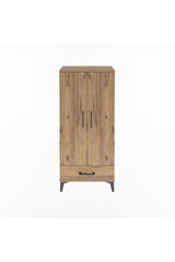 Arges Dolap 3 Raflı Tek Çekmeceli 2 Kapaklı 60x30x134