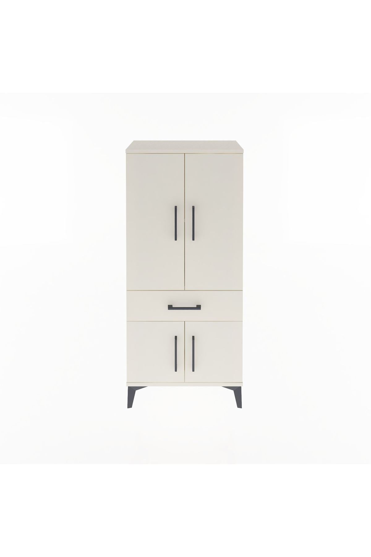 Arges Dolap 2 Raflı Tek Çekmeceli 4 Kapaklı 60x30x134 - S17M110V1A