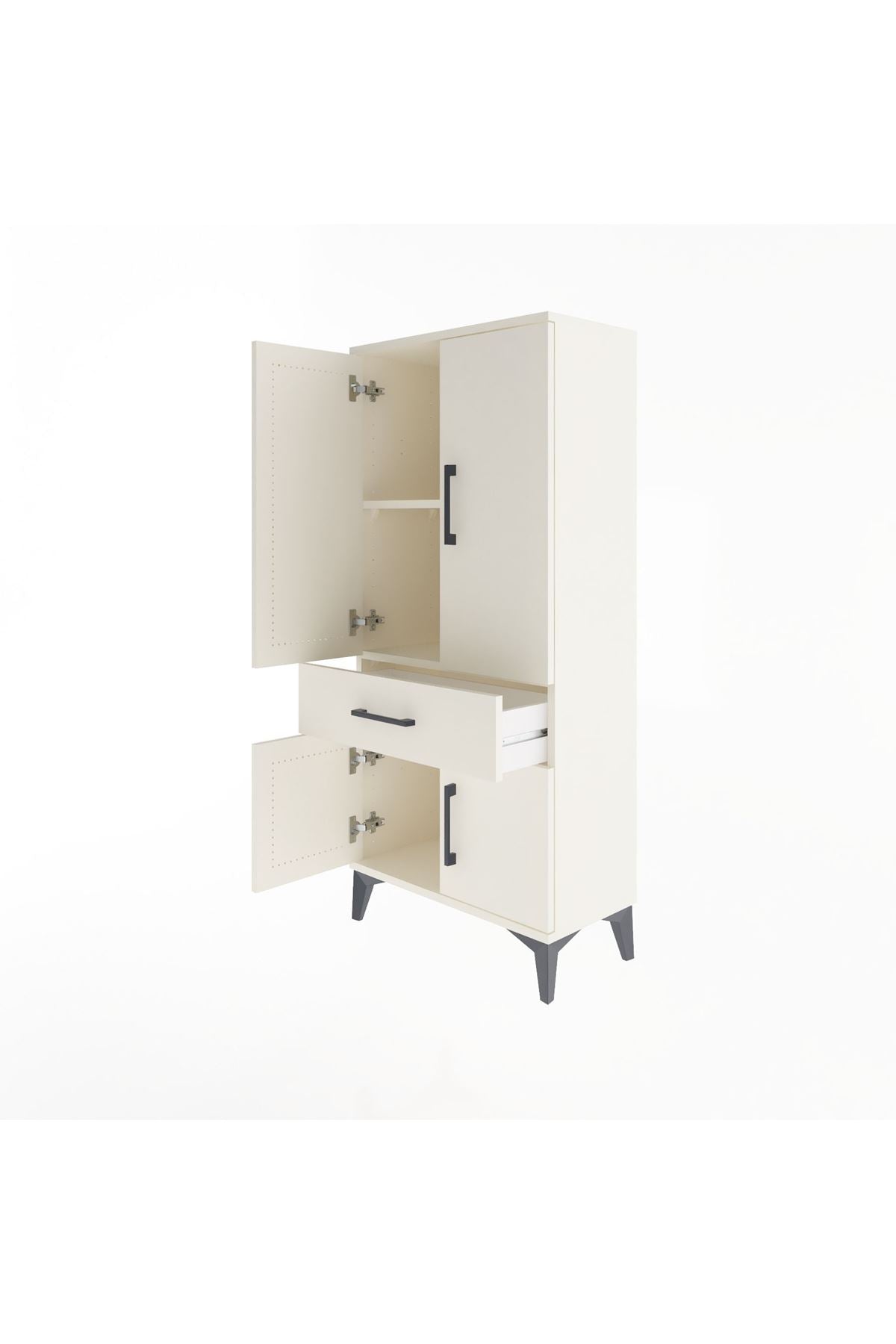 Arges Dolap 2 Raflı Tek Çekmeceli 4 Kapaklı 60x30x134 - S17M110V1A