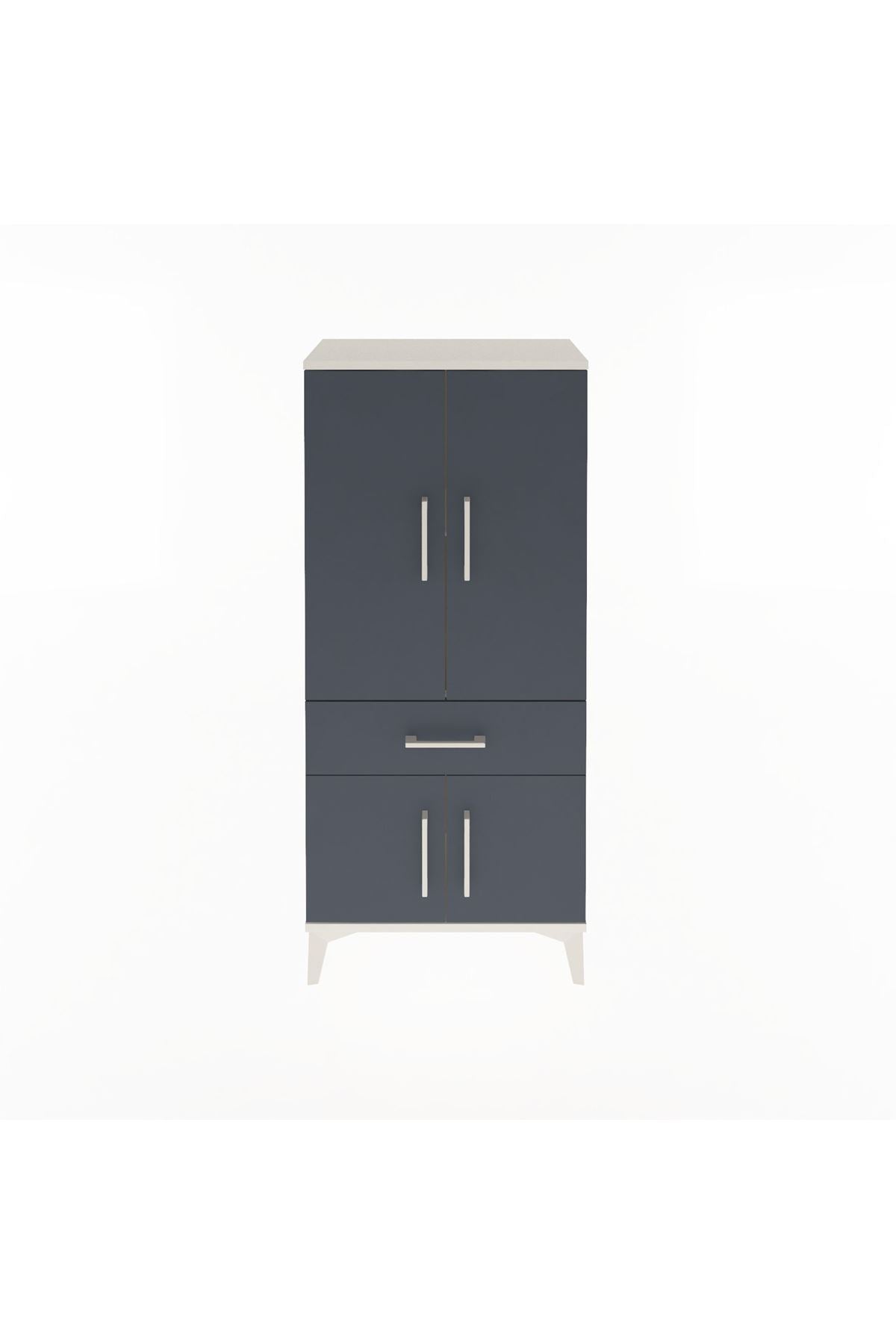 Arges Dolap 2 Raflı Tek Çekmeceli 4 Kapaklı 60x30x134 - S17M110V2A