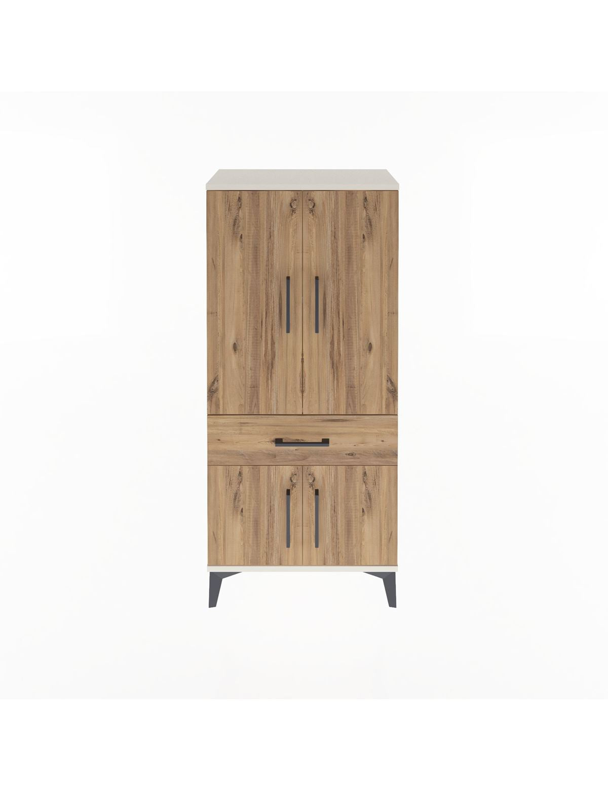 Arges Dolap 2 Raflı Tek Çekmeceli 4 Kapaklı 60x30x134 - S17M110V3A