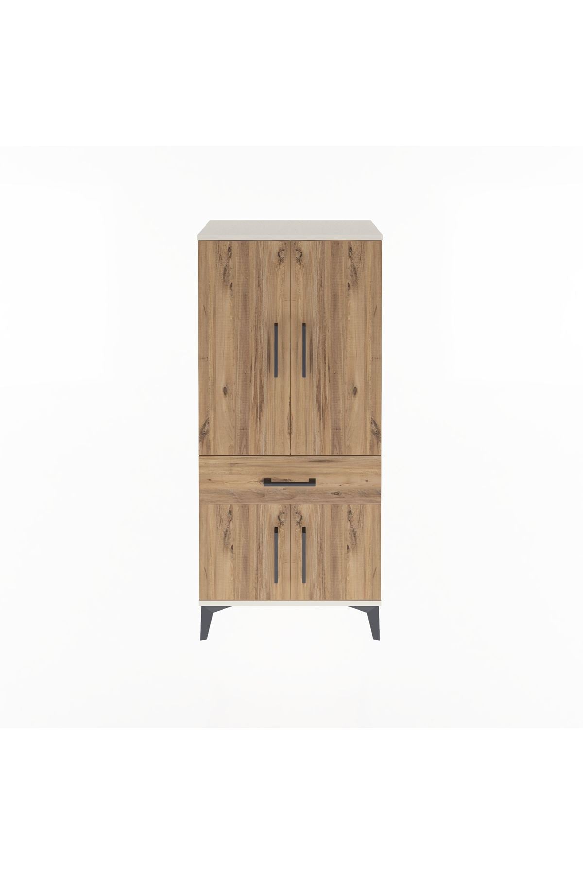 Arges Dolap 2 Raflı Tek Çekmeceli 4 Kapaklı 60x30x134 - S17M110V3A
