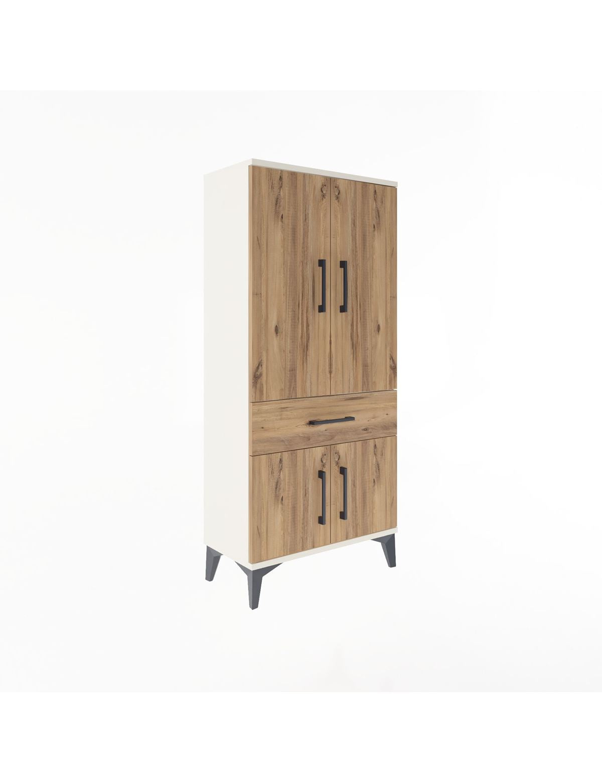 Arges Dolap 2 Raflı Tek Çekmeceli 4 Kapaklı 60x30x134 - S17M110V3A