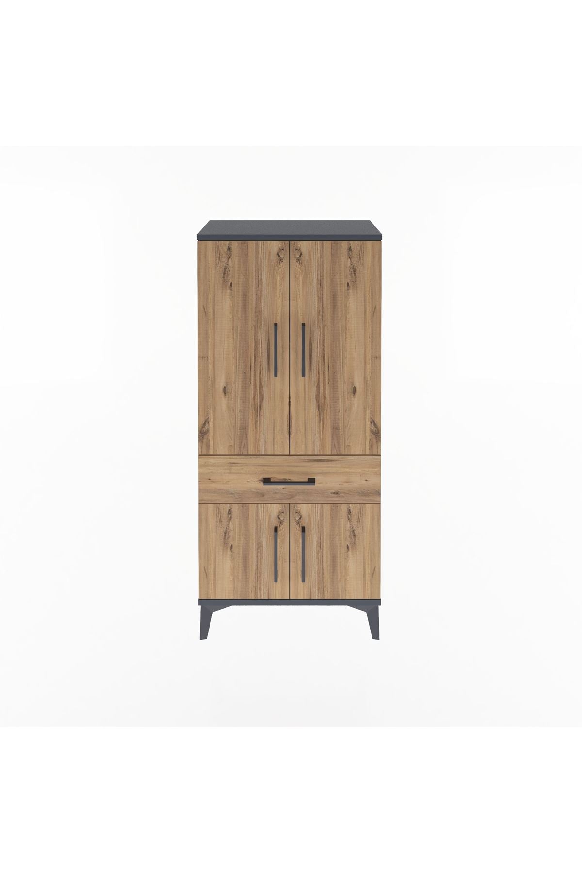 Arges Dolap 2 Raflı Tek Çekmeceli 4 Kapaklı 60x30x134 - S17M110V6A