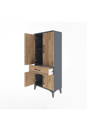 Arges Dolap 2 Raflı Tek Çekmeceli 4 Kapaklı 60x30x134 - S17M110V6A