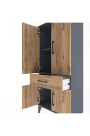 Arges Dolap 2 Raflı Tek Çekmeceli 4 Kapaklı 60x30x134 - S17M110V6A