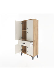 Arges Dolap 2 Raflı Tek Çekmeceli 4 Kapaklı 60x30x134 - S17M110V7A