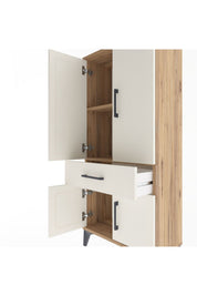 Arges Dolap 2 Raflı Tek Çekmeceli 4 Kapaklı 60x30x134 - S17M110V7A