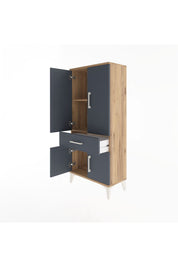 Arges Dolap 2 Raflı Tek Çekmeceli 4 Kapaklı 60x30x134 - S17M110V8A