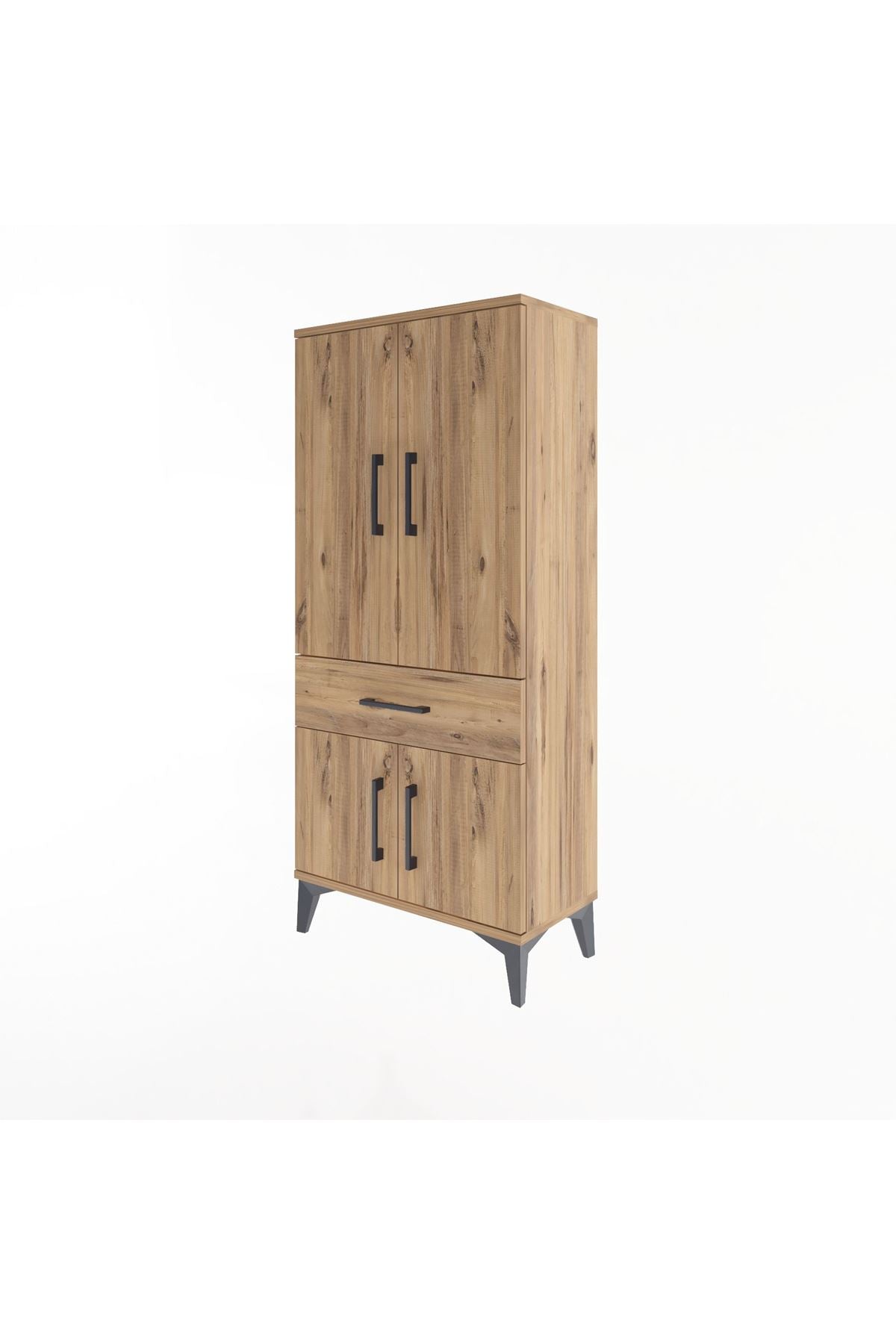 Arges Dolap 2 Raflı Tek Çekmeceli 4 Kapaklı 60x30x134 - S17M110V9A