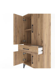 Arges Dolap 2 Raflı Tek Çekmeceli 4 Kapaklı 60x30x134 - S17M110V9A
