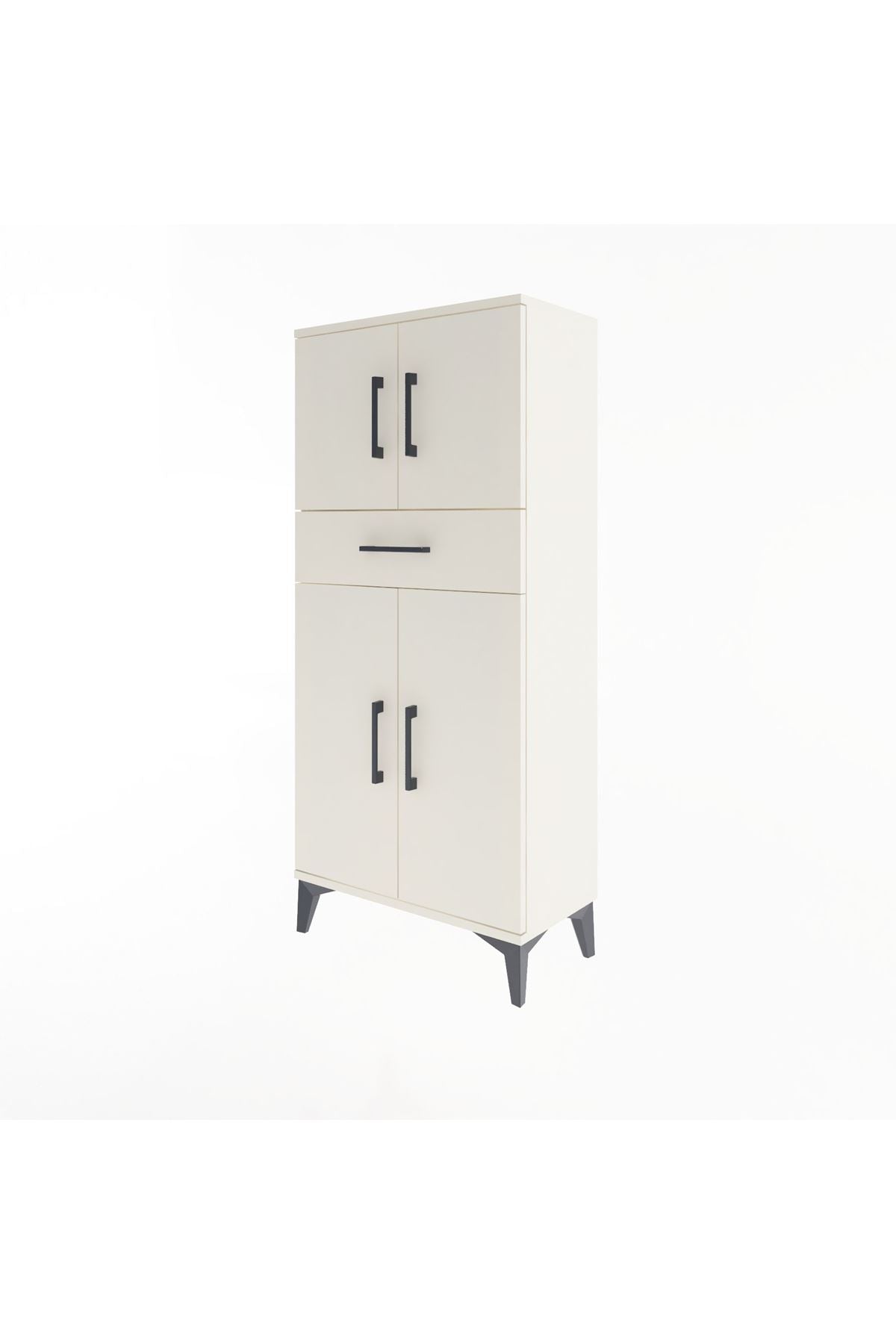 Arges Dolap 2 Raflı Tek Çekmeceli 4 Kapaklı 60x30x134 - S17M111V1A