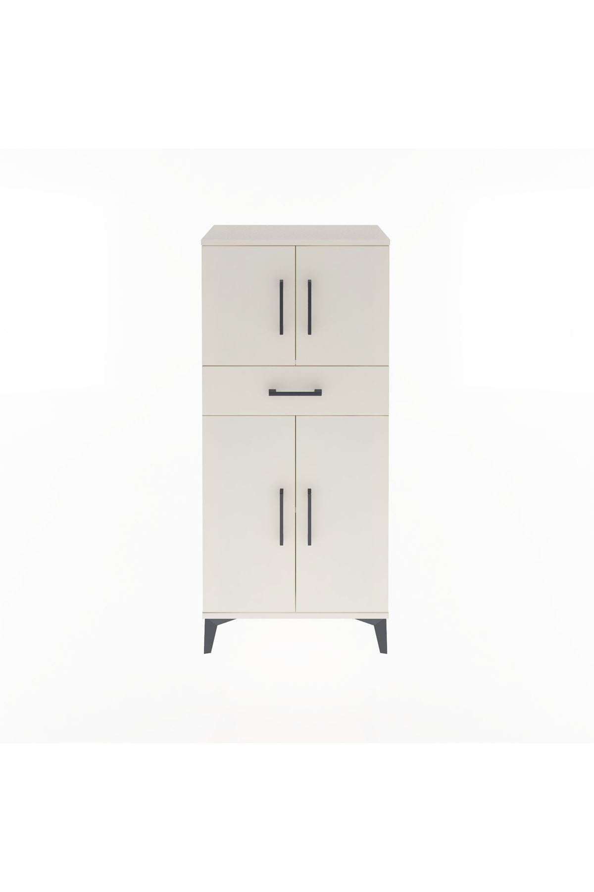Arges Dolap 2 Raflı Tek Çekmeceli 4 Kapaklı 60x30x134 - S17M111V1A