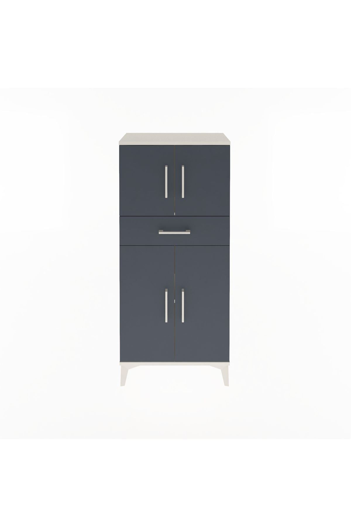 Arges Dolap 2 Raflı Tek Çekmeceli 4 Kapaklı 60x30x134 - S17M111V2A