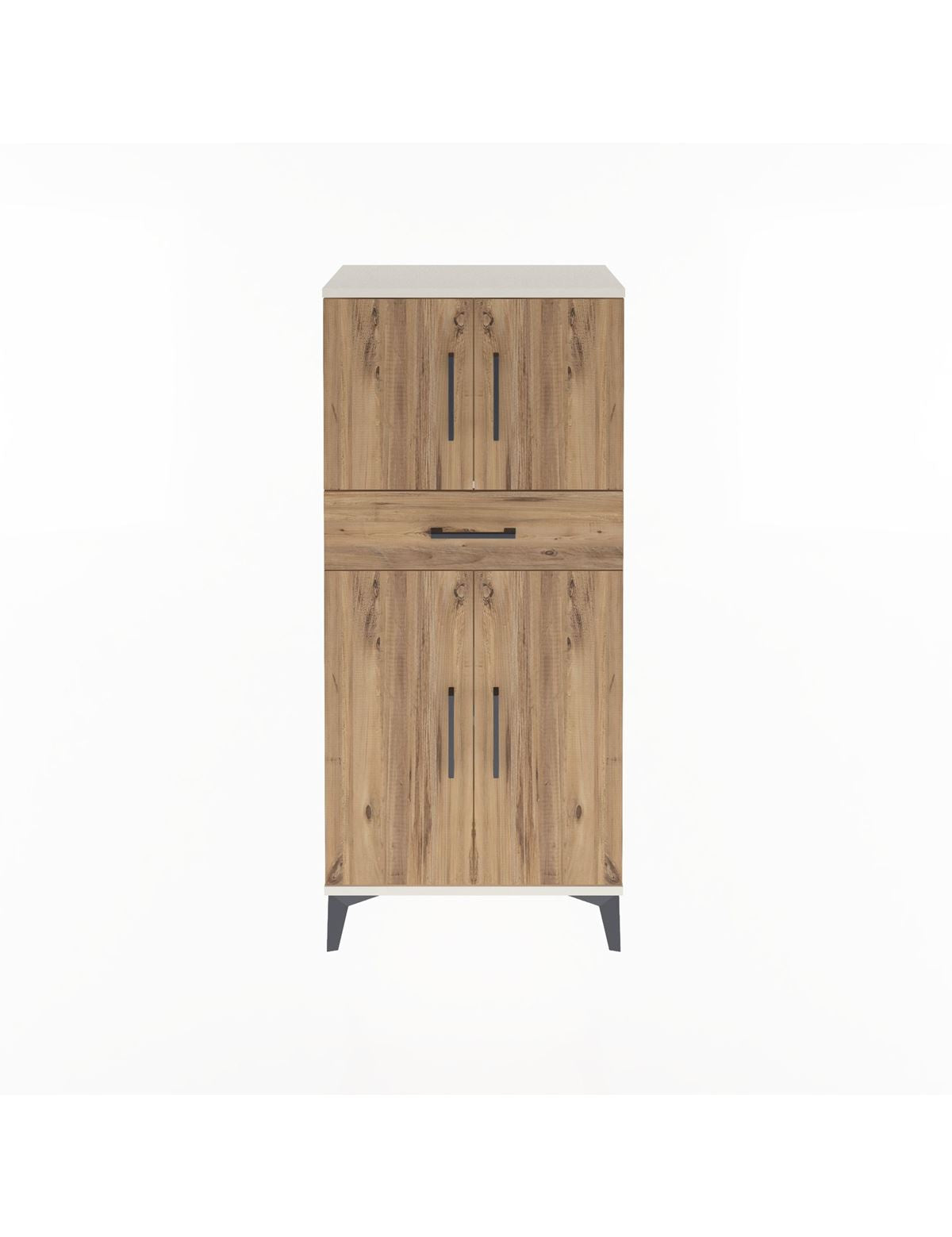 Arges Dolap 2 Raflı Tek Çekmeceli 4 Kapaklı 60x30x134 - S17M111V3A