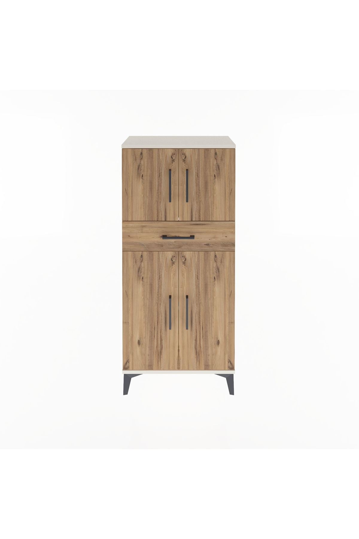 Arges Dolap 2 Raflı Tek Çekmeceli 4 Kapaklı 60x30x134 - S17M111V3A