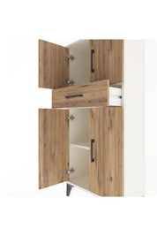 Arges Dolap 2 Raflı Tek Çekmeceli 4 Kapaklı 60x30x134 - S17M111V3A