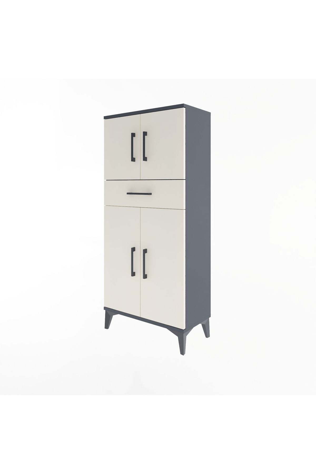 Arges Dolap 2 Raflı Tek Çekmeceli 4 Kapaklı 60x30x134 - S17M111V4A