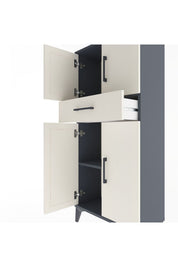 Arges Dolap 2 Raflı Tek Çekmeceli 4 Kapaklı 60x30x134 - S17M111V4A