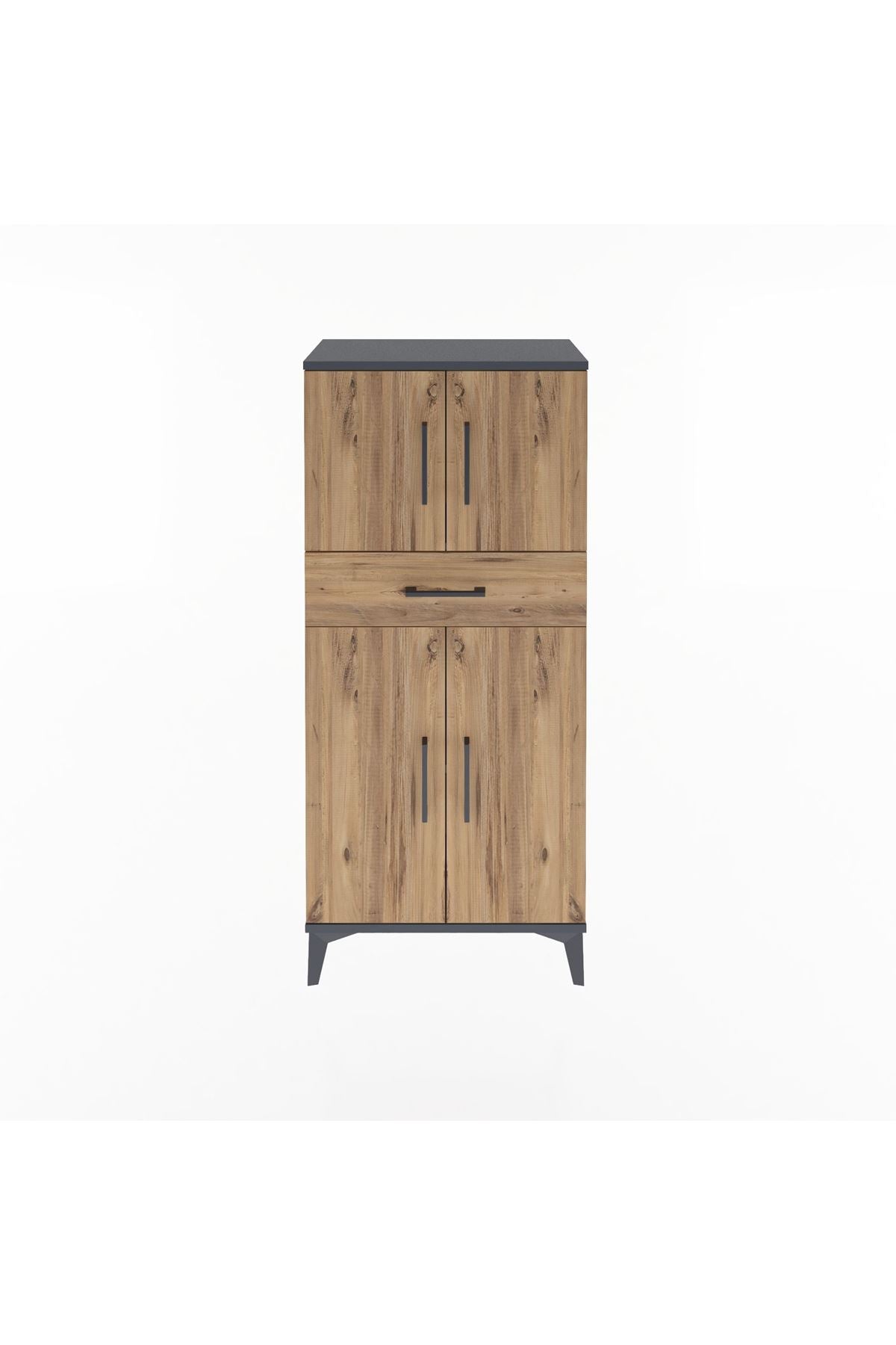 Arges Dolap 2 Raflı Tek Çekmeceli 4 Kapaklı 60x30x134 - S17M111V6A