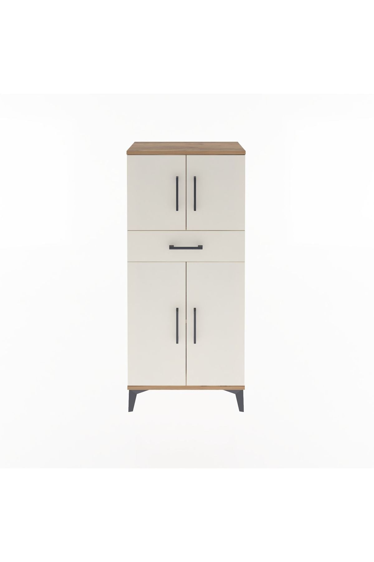 Arges Dolap 2 Raflı Tek Çekmeceli 4 Kapaklı 60x30x134 - S17M111V7A