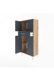 Arges Dolap 2 Raflı Tek Çekmeceli 4 Kapaklı 60x30x134 - S17M111V8A