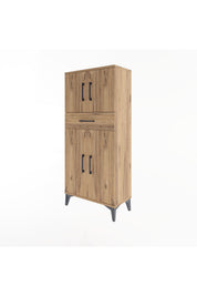 Arges Dolap 2 Raflı Tek Çekmeceli 4 Kapaklı 60x30x134 - S17M111V9A