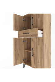 Arges Dolap 2 Raflı Tek Çekmeceli 4 Kapaklı 60x30x134 - S17M111V9A