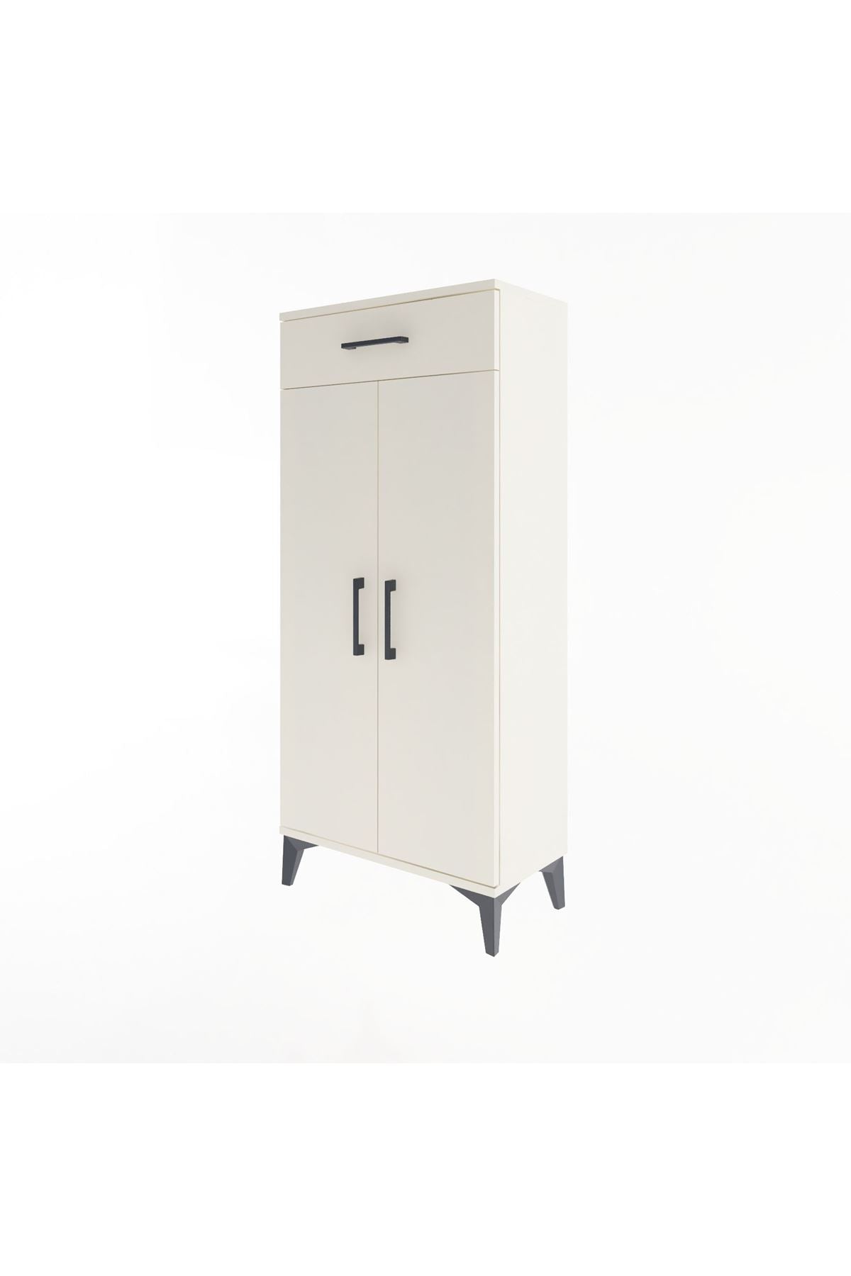 Arges Dolap 2 Raflı Tek Çekmeceli 2 Kapaklı 60x30x134 - S17M112V1A